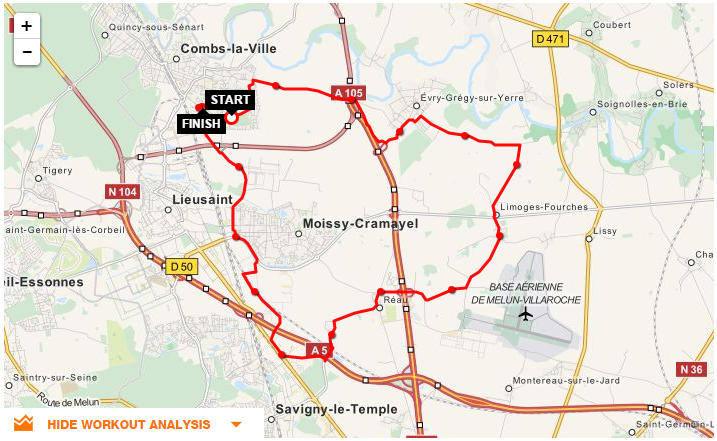 Parcours CLV-Evry Gregy-Limoges-Savigny-Moissy