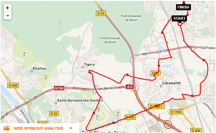 Parcours CLV-Saint Pierre-Tigery-Lieusaint