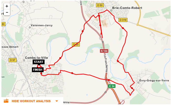 Parcours CLV-Brie Comte Robert - Evry Gregy et retour