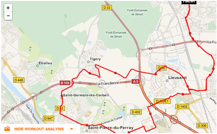 Parcours CLV-Carre-Saint Germain-Tigery-Lieusaint